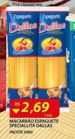 Assaí Atacadista Macarrao espaguete Speciallita Dallas 500g oferta