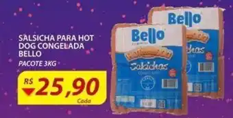 Assaí Atacadista Salsicha Para Hot Dog Congelada Bello 3kg oferta