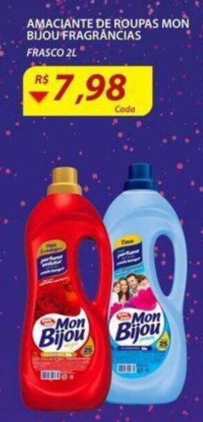 Assaí Atacadista Amaciante de roupas Mon Bijou Fragrancias 2L oferta