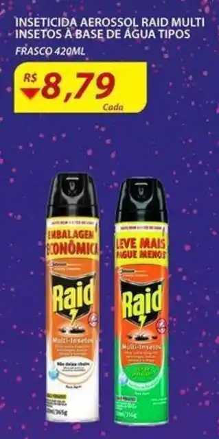 Assaí Atacadista Inseticida Aerossol Raid Multi Insetos a base de Agua tipos 420ml oferta
