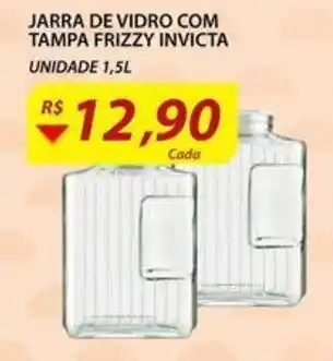 Assaí Atacadista Jarra de vidro com Tampa Frizzy invicta 1.5L oferta