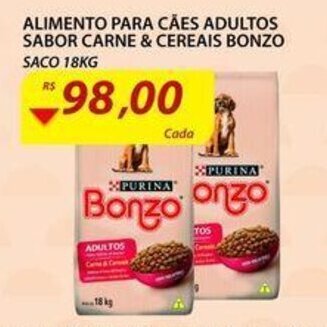 Assaí Atacadista Alimento para caes Adultos sabor Carne & Cereais Bonzo 18kg oferta