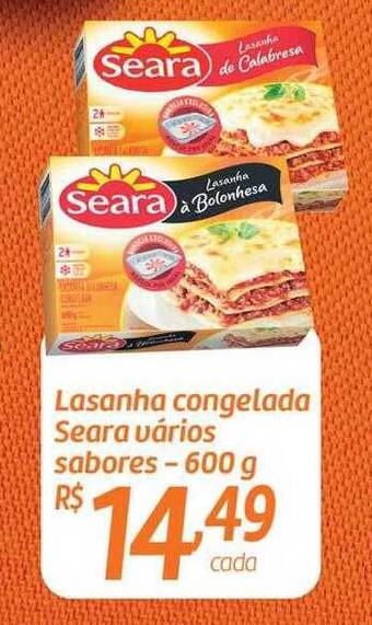 Comper Lasanha Congelada Seara Varios Sabores oferta