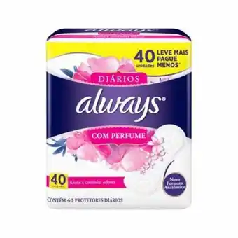 Imec Supermercados Protetor diário always com perfume 40 unidades oferta