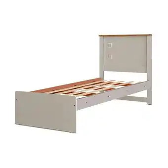 Pão de Açúcar Cama solteiro barcelona off white e madeira oferta