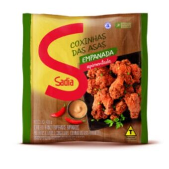 Coxinha da asa empanada sadia apimentada congelada 400g