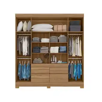 Lojas Koerich Guarda-roupa 4 portas 4 gavetas bilbao 200cm amendola touch - demóbile oferta
