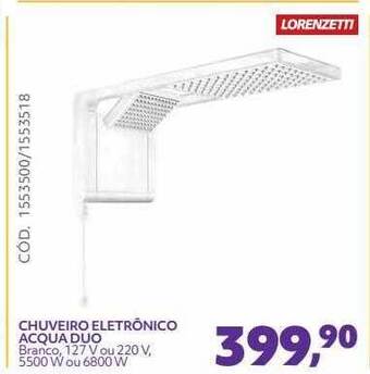Telhanorte Lorenzetti Chuveiro Eletrônico Acqua Duo oferta