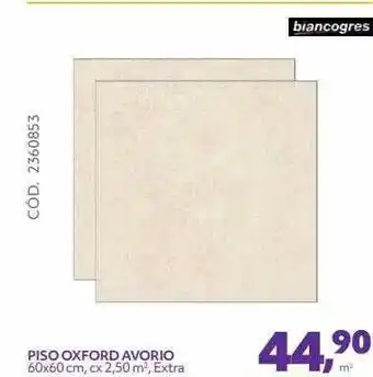Telhanorte Biancogres Piso Oxoford Avorio oferta