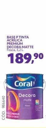 Telhanorte Base Tinta Acrilica Premium Decora Matte oferta
