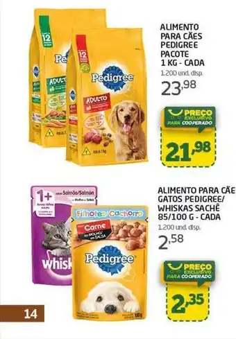 Cooper Alimento Para Cães Pedigree Pacote - Cada Alimento Para Cãe Gatos Pedigree - Whiskas Sachê - Cada oferta