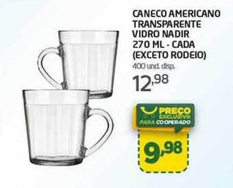Cooper Caneco Americano Transparente Vidro Nadir - Cada Exceto Rodeio oferta