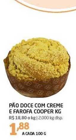 Cooper Pão Doce Com Creme E Farofa Cooper Kg oferta