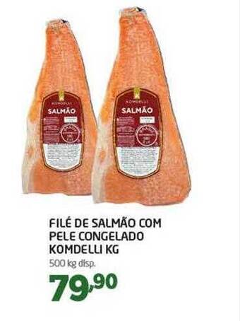 Cooper Filé De Salmão Com Pele Congelado Komdelli Kg oferta