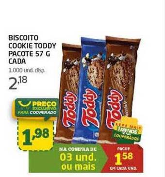 Biscoito Cookie Toddy Pacote Cada