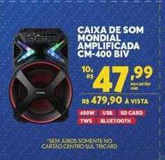 Atacadão Centro Sul Caixa De Som Mondial Amplificada Cm-400 Biv oferta