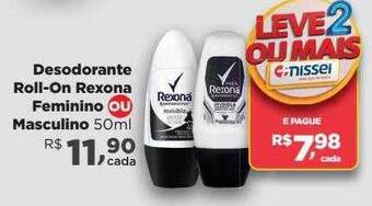 Farmácias Nissei Desodorante Roll-on Rexona Feminino Ou Masculino oferta