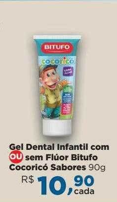 Farmácias Nissei Gel Dental Infantil Com Ou Sem Flúor Bitufo Cocoricó Sabores oferta