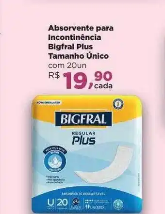 Absorvente Para Incontinência Bigfral Plus Tamanho único