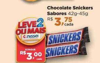 Farmácias Nissei Chocolate Snickers Sabores oferta