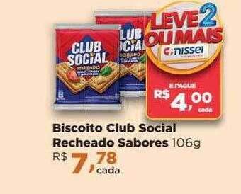 Farmácias Nissei Biscoito Club Social Recheado Sabores oferta