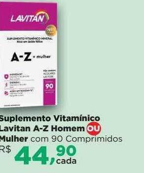 Suplemento Vitaminico Lavitan A-z Homem Ou Mulher