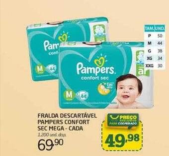 Cooper Fralda Descartável Pampers Confort Sec Mega - Cada oferta