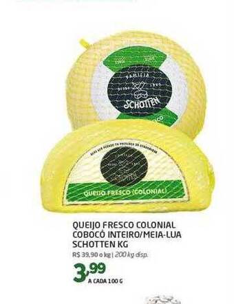 Cooper Queijo Fresco Colonial Cobocó Inteiro-meia-lua Schotten Kg oferta