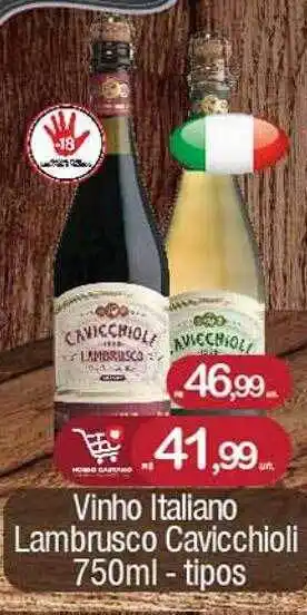 Supermercados Caetano Vinho Italiano Lambrusco Cavicchioli oferta
