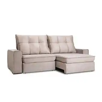 Sofá 3 lugares retrátil e reclinável living versalhes veludo castor 230 cm