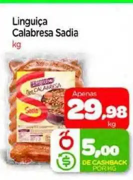 Nordestão Linguiça Calabresa Sadia Kg oferta