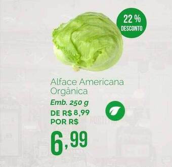 Oba Hortifruti Alface Americana Orgânica 22% Desconto oferta