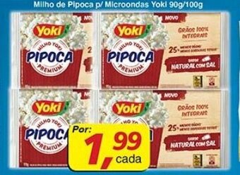 Supermercados Guanabara Milho de Pipoca c/ Microondas Yoki 90g/100g oferta