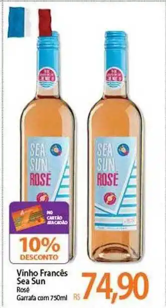 Atacadão Vinho Francês Sea Sun Rose 10% Desconto oferta