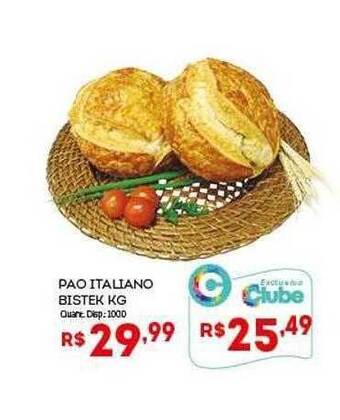 Bistek Supermercados Pao Italiano Bistek Kg oferta