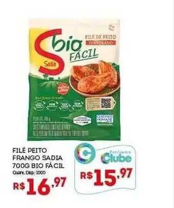Bistek Supermercados Filé Peito Frango Sadia Bio Facil oferta