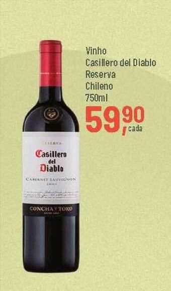 Supper Rissul Vinho Casillero Del Diablo Reserva Chileno oferta