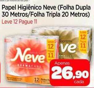 Nordestão Papel Higiênico Neve Folha Dupla 30 Metros-folha Tripla 20 Metros oferta