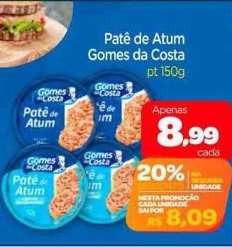 Nordestão Patê De Atum Gomes Da Costa oferta