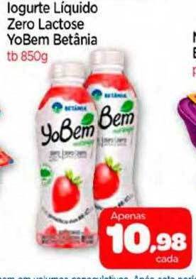 Iogurte Líquido Zero Lactose Yobem Betânia