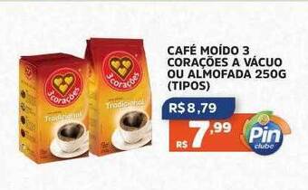 Pinheiro Supermercado Café Moído 3 Corações A Vácuo Ou Almofada Tipos oferta