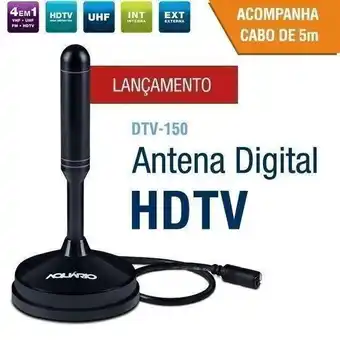 Antena digital dtv 150 - hdtv 5 em 1