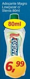 Supermercados Guanabara Adocante Magro Lowcucar c/ Stevia 80ml oferta