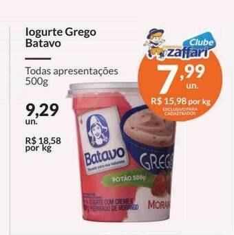 Zaffari Iogurte Grego Batavo oferta