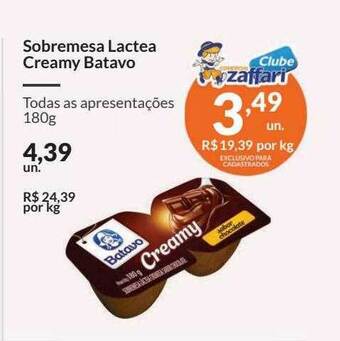 Zaffari Sobremesa Lactea Creamy Batavo oferta