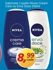 Supermercados Guanabara Sabonete liquido Nivea Cream Care ou erva Doce 250ml oferta