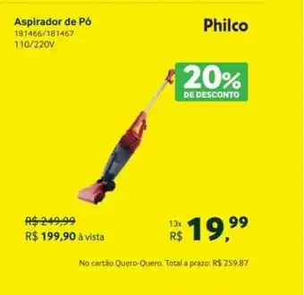 Aspirador De Pó Philco 20% De Desconto