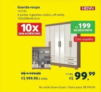 Quero Quero Guarda-roupa Henn oferta