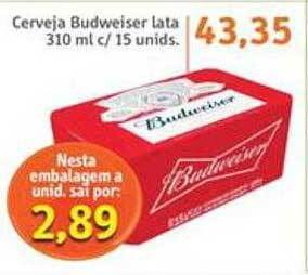 Sonda Cerveja Budweiser Lata C 15 Unids. oferta