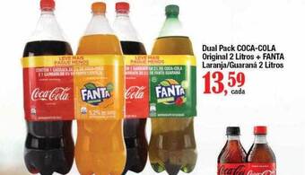 Supermercados Unidos Dual Pack Coca-cola Original 2 Litros + Fanta Laranja Guaraná 2 Litros oferta